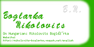 boglarka mikolovits business card